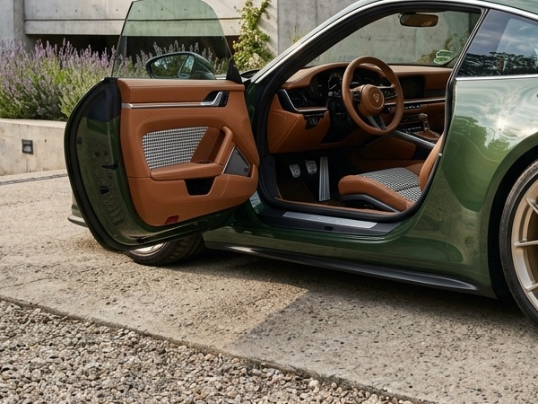 Heritage Cognac Semi-Aniline Leather with Pepita